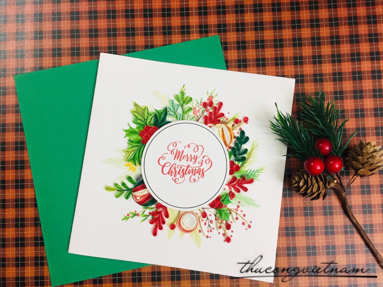 Thiệp Quilling Giáng Sinh - Mẫu 17